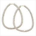 ABS Hinged Pave Hoop Earrings